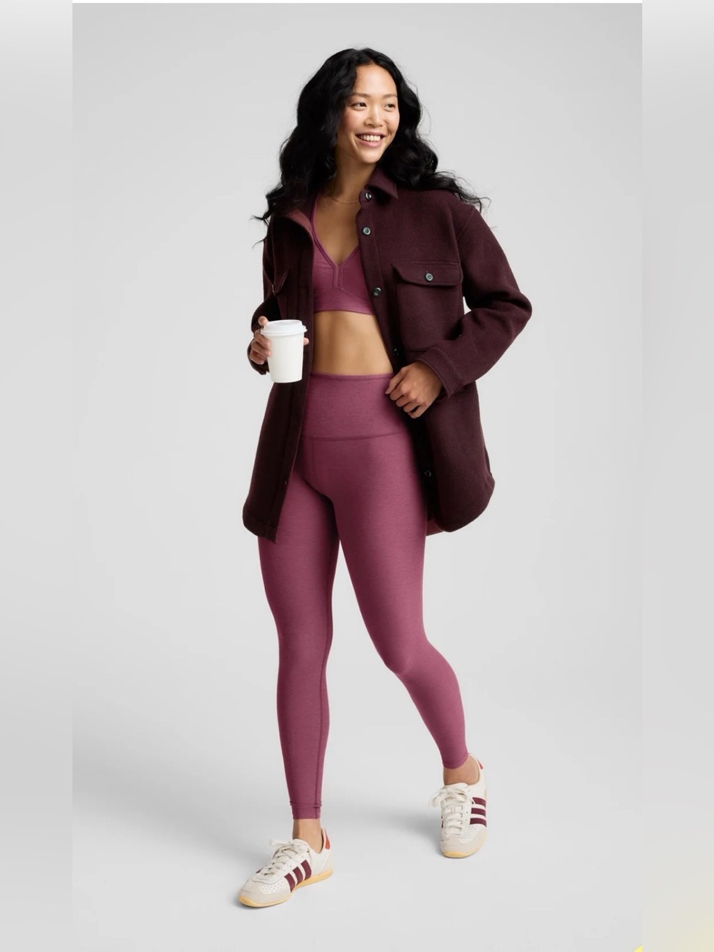 Beyond Yoga HW midi leggings (M, mauve)